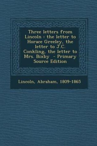 Cover of Three Letters from Lincoln