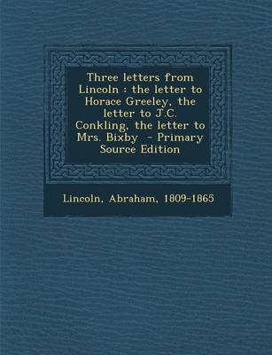 Book cover for Three Letters from Lincoln