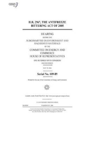 Cover of H.R. 2567, the Antifreeze Bittering Act of 2005