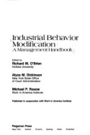 Cover of Industrial Behaviour Modification