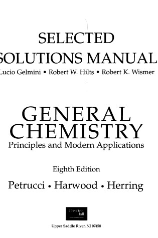Cover of Selected Solutions Manual