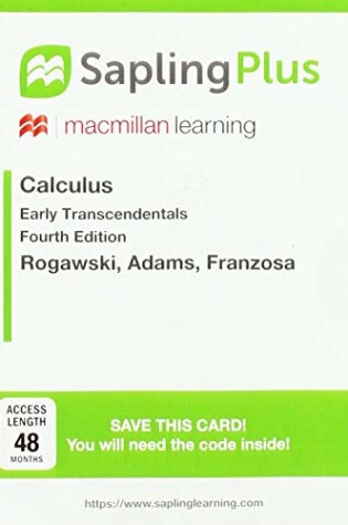 Cover of Saplingplus for Calculus Early Transcendentals (Multi Term Access)