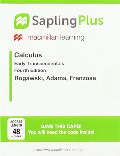 Book cover for Saplingplus for Calculus Early Transcendentals (Multi Term Access)