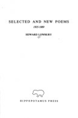 Cover of Selected and New Poems, 1935-89