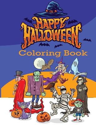 Book cover for Happy Halloween coloring book