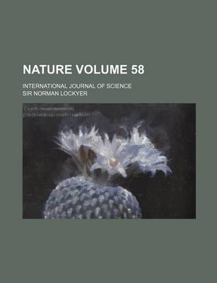 Book cover for Nature Volume 58; International Journal of Science