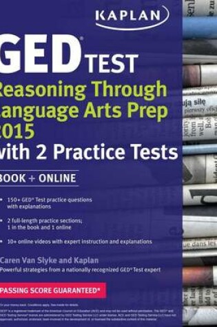 Cover of Kaplan GED Test Reasoning Through Language Arts Prep 2015