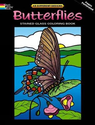 Book cover for Butterflies Stained Glass Coloring Book