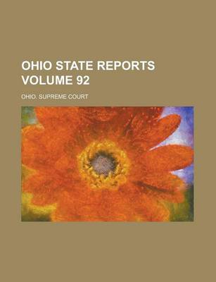 Book cover for Ohio State Reports Volume 92