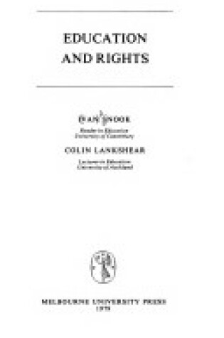 Cover of Education and Rights