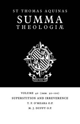 Book cover for Summa Theologiae: Volume 40, Superstition and Irreverence
