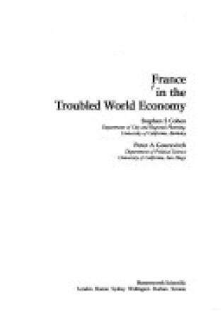 Cover of France in the Troubled World Economy