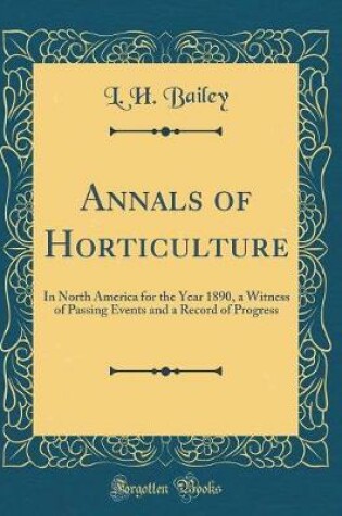 Cover of Annals of Horticulture