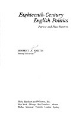 Cover of Eighteenth Century English Politics