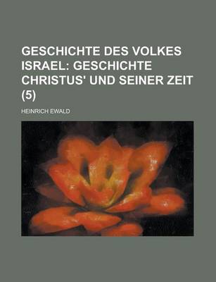 Book cover for Geschichte Des Volkes Israel (5)