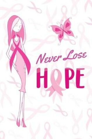 Cover of Breast Cancer Journal Planner For Women Inspirational - Never Lose Hope