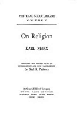 Cover of Karl Marx on Religion