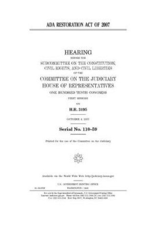 Cover of ADA Restoration Act of 2007