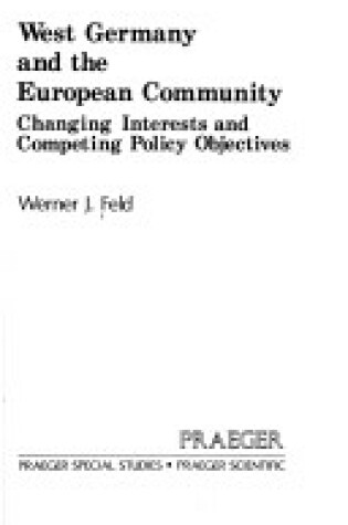 Cover of West Germany and the European Community