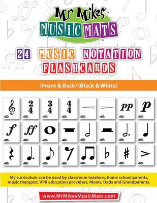 Book cover for 24 Music Notation Flashcards (Black&white)