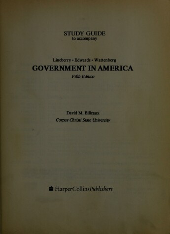 Book cover for Government in America 5th Edition Study Guide