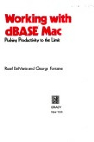 Cover of Working with dBase Mac