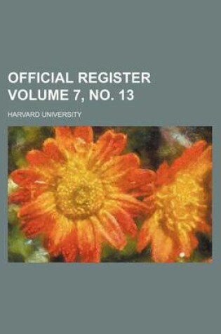 Cover of Official Register Volume 7, No. 13