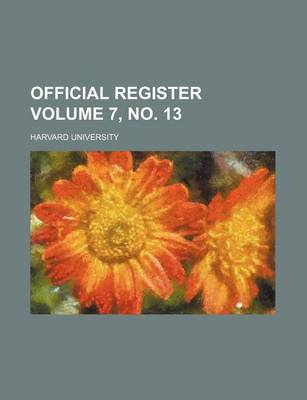 Book cover for Official Register Volume 7, No. 13