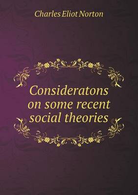 Book cover for Consideratons on some recent social theories