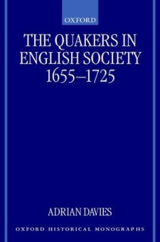 Cover of The Quakers in English Society, 1655-1725