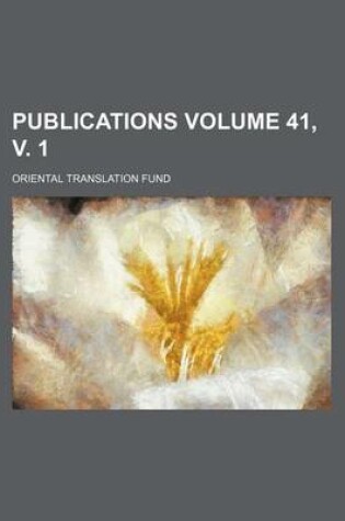 Cover of Publications Volume 41, V. 1