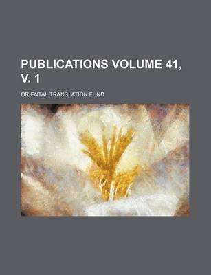 Book cover for Publications Volume 41, V. 1