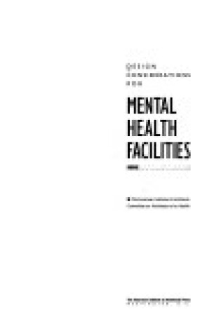 Cover of Design Considerations for Mental Health Facilities