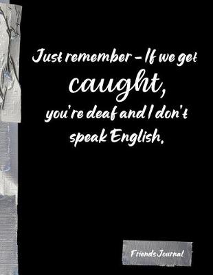 Book cover for Just remember-if we get caught, you're deaf and I don't speak English.