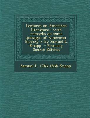 Book cover for Lectures on American Literature