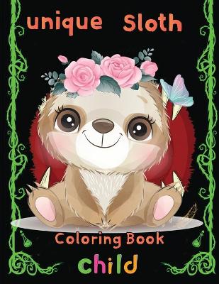 Book cover for unique Sloth Coloring book child