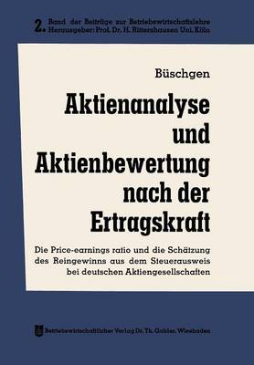 Cover of Aktienanalyse und Aktienbewertung nach der Ertragskraft