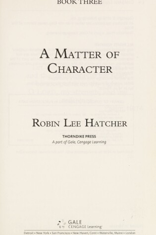 Cover of A Matter of Character