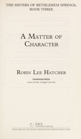 Book cover for A Matter of Character