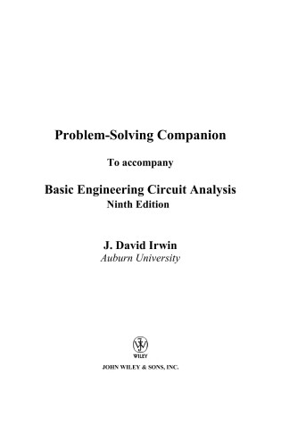 Cover of Basic Engineering Circuit Analysis, Problem Solving Companion