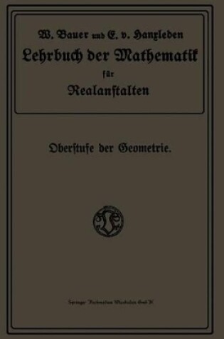 Cover of Lehrbuch Der Mathematik Fur Realanstalten