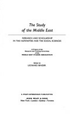 Cover of The Study of the Middle East