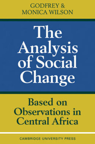 Cover of The Analysis of Social Change