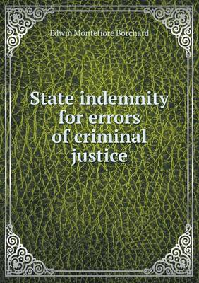 Book cover for State indemnity for errors of criminal justice