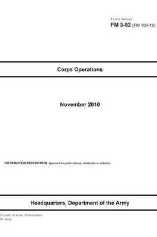 Cover of Field Manual FM 3-92 (FM 100-15) Corps Operations November 2010