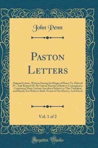 Cover of Paston Letters, Vol. 1 of 2