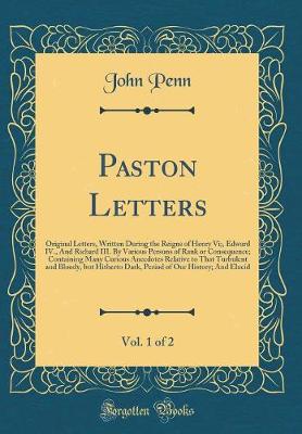 Book cover for Paston Letters, Vol. 1 of 2