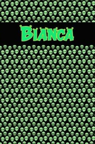 Cover of 120 Page Handwriting Practice Book with Green Alien Cover Bianca