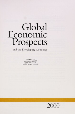 Cover of Global Economic Prospects & Developing