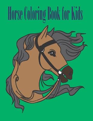 Book cover for horse coloring book for kids